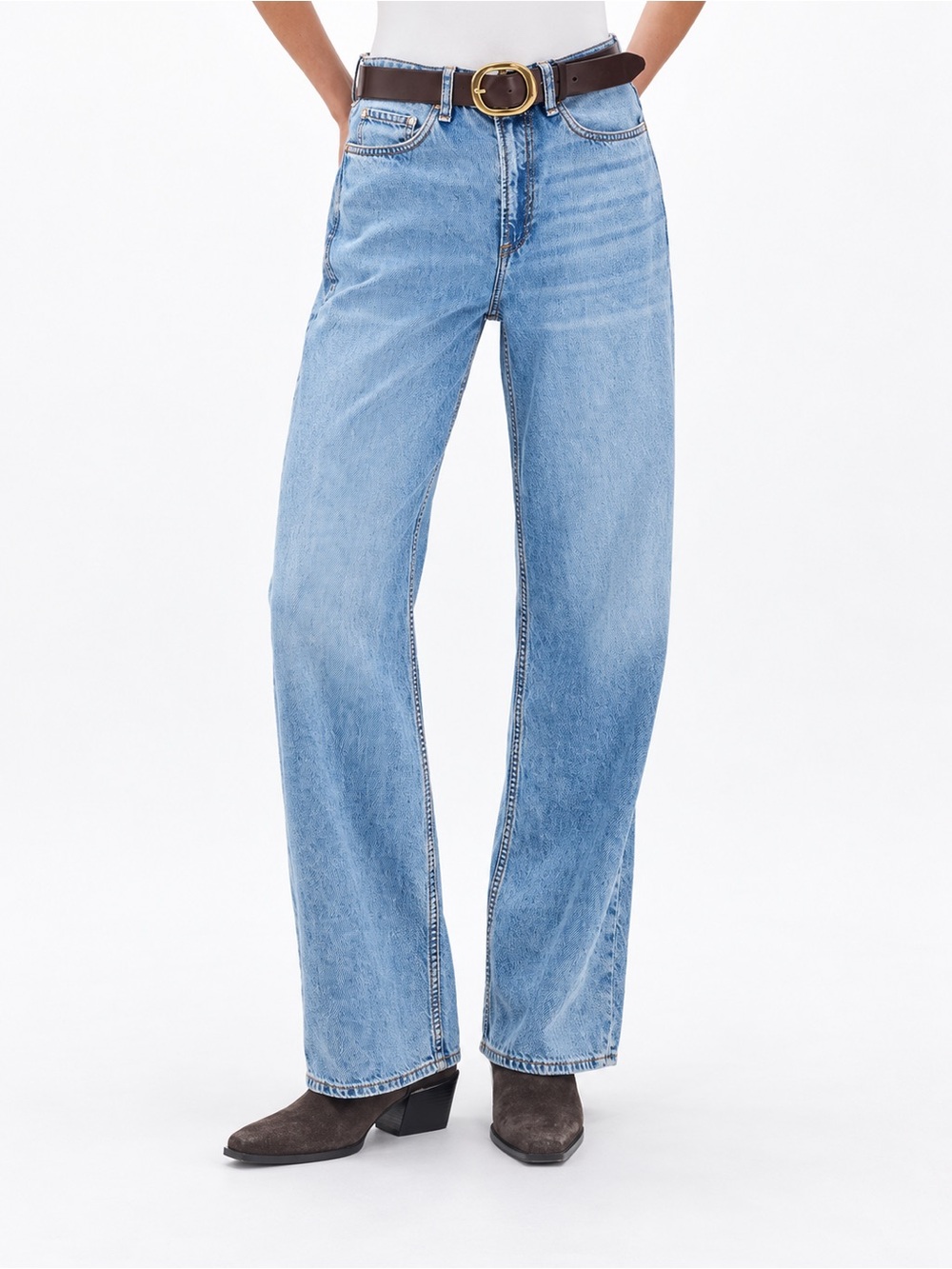 rag & bone Featherweight Logan Wide Leg Jeans 23 Audrey Mid Rise